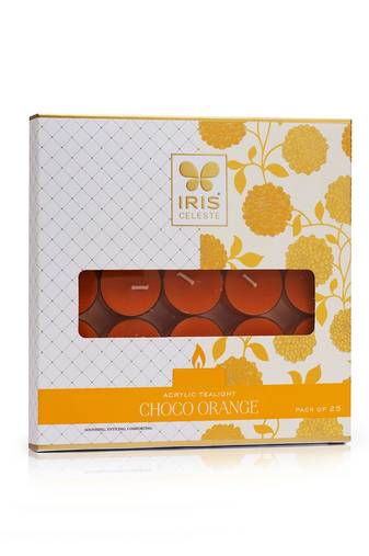 Iris celeste acrylic tealights fragrance choco orange (set of 25 tealights)