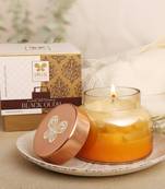 Iris celeste apothcary jar candle fragrance black oudh madhina star  225g 8oz amber collection