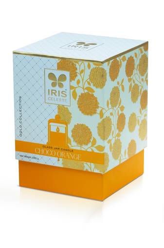 Iris celeste bell jar candle fragrance choco orange 285g 10oz gold collection