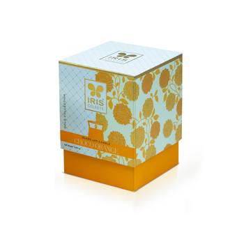 Iris celeste hurricane candle fragrance choco orange 285g 10oz gold collection 1