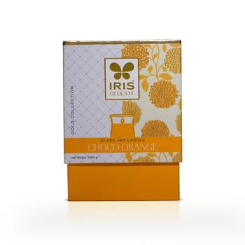 Iris celeste hurricane candle fragrance choco orange 285g 10oz gold collection 2