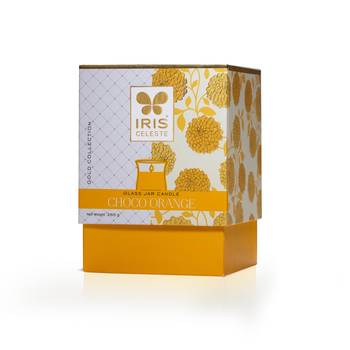Iris celeste hurricane candle fragrance choco orange 285g 10oz gold collection 3