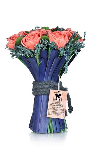 Iris home fragrances self standing peach flower boquet- unscented- 250g