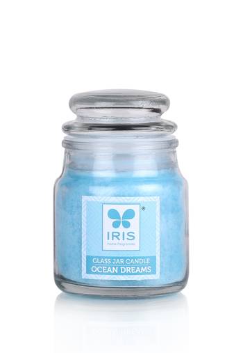 Iris home fragrances ocean dream glass jar candle- 85gm- burn time 20hrs