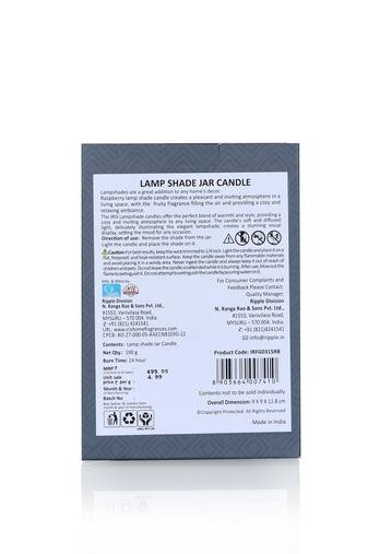 Iris home fragrances raspberry lamp shade candle- 100gm- burn time 24hrs