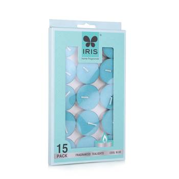 Iris homefragrances fragranced tealights- pack of 15- fragrance cool blue- 9g each(set of 2) 1