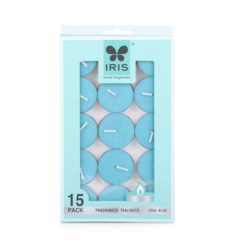 Iris homefragrances fragranced tealights- pack of 15- fragrance cool blue- 9g each(set of 2) 3
