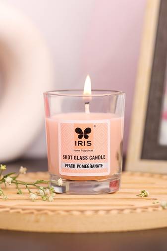 Iris homefragrances shot glass candle- fragrance peach pomogranate- 40g(set of 3)