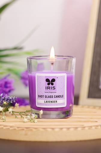 Iris homefragrances shot glass candle- fragrance lavender- 40g(set of 3)