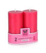 Iris homefragrances pack of 2 damask rose fragrance pillar candles- 160g each- 2"x 4"