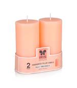 Iris homefragrances pack of 2 peach pomogranate fragrance pillar candles- 160g each- 2"x 4"