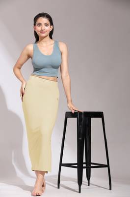 Trendmalls Solid Nylon Soft Petticoat Skirts for Women Saree Shape Wear 2 Piece 3