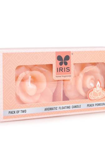 Iris homefragrances aromatic floating candle- pack of 2- peach pomogranate- (set of 2)