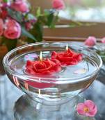 Iris homefragrances aromatic floating candle- pack of 2- damask rose- (set of 2)