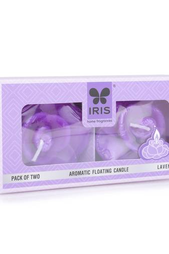 Iris homefragrances aromatic floating candle- pack of 2- lavender- 40g each(set of 2)