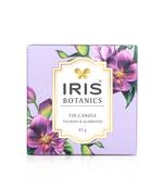 Iris botanics tin candle- fragrance tea rose & agarwood - 85g