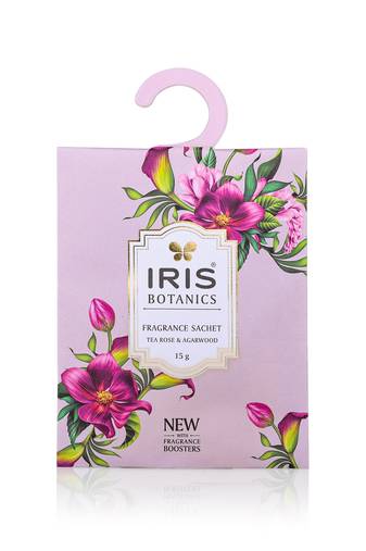 Iris botanics tea rose & agarwood fragrance sachet- 15gm (set of 3)