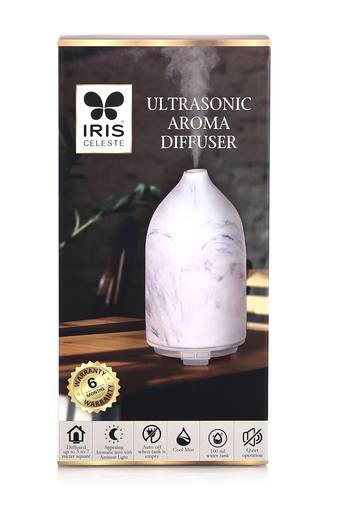 Iris celeste ultrasonic diffuser with 7 colour changing led lights- colour white