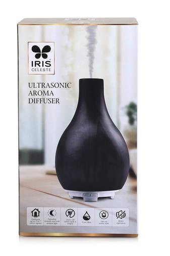 Iris celeste ultrasonic diffuser with 7 colour changing led lights- black