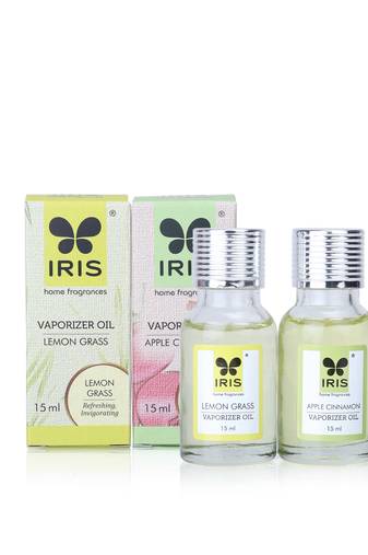 Iris homefragrances 15ml fragrance vaporizer oil- set of 2-lemon grass and apple cinnamon
