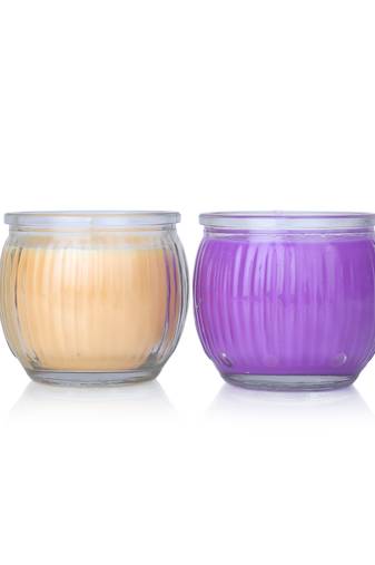 Iris homefragrances swirl jar candle- pak of 2- fragrance mango sorbet and lavender