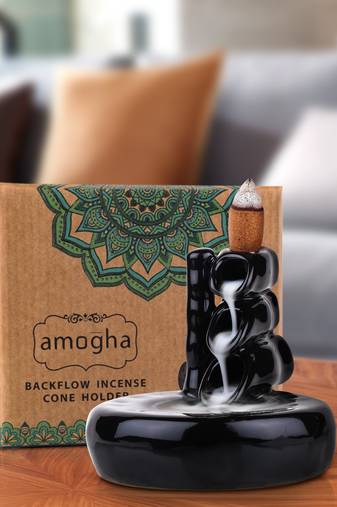 Amogha bamboo backflow incense cone holder