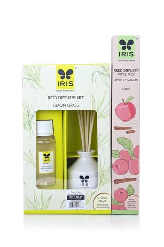 homefragrances combi pack - lemongrass reed diffuser set