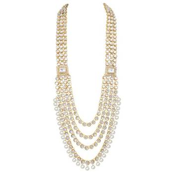 Traditional ethnic indian white kundan dulhan bridal jewellery set for women 5