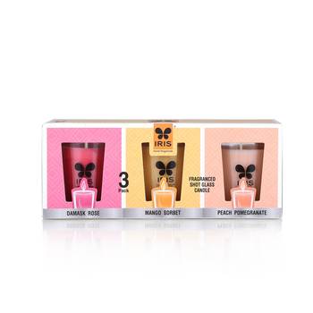 home fragrances fragranced shot glass candles pack of 3 1