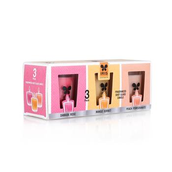 home fragrances fragranced shot glass candles pack of 3 2