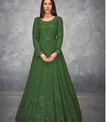 Green sequins georgette semi stitched salwar suit