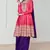 Pink embroidered chiffon semi stitched salwar suit