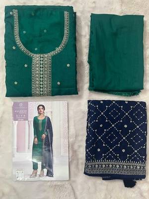Green Art Silk Salwar Suit Set for Women 2