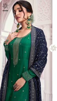 Green Art Silk Salwar Suit Set for Women 3