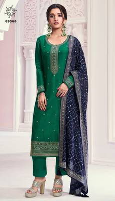 Green Art Silk Salwar Suit Set for Women 1