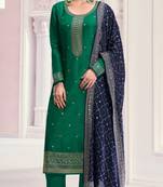 Green Art Silk Salwar Suit Set for Women