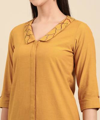 Yellow malai cotton kurta set 2