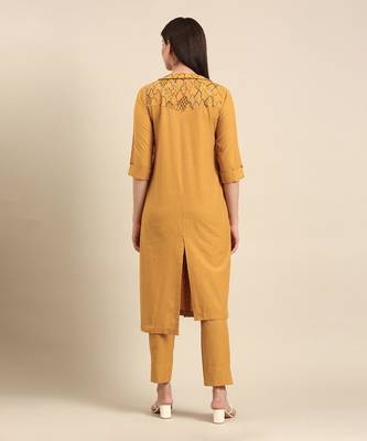 Yellow malai cotton kurta set 5