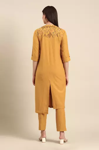 Yellow malai cotton kurta set