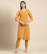 Mustard malai cotton cord set