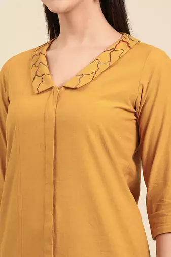 Mustard malai cotton cord set