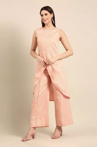 Pink rt silk cord set