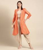 Orange gold kota chanderi cord set