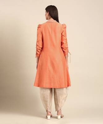 Orange gold kota chanderi cord set 3