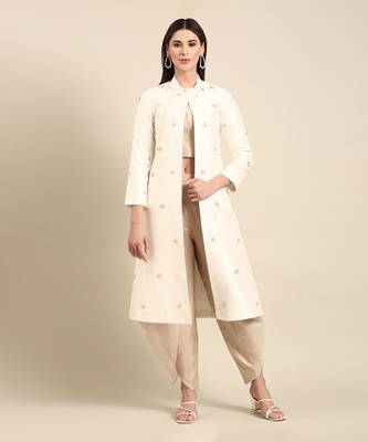 Ivory slub silk jacket 1