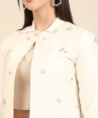 Ivory slub silk jacket 2