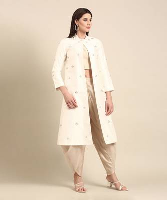 Ivory slub silk jacket 4