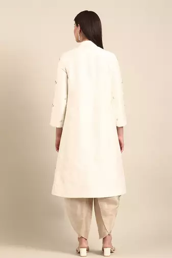 Ivory slub silk jacket