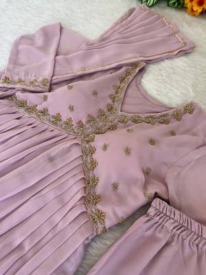 Peach Colour Rangoli Silk Wedding Wear Hand Work Fully Stitched Gown  4