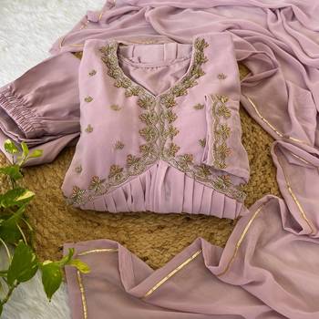Peach Colour Rangoli Silk Wedding Wear Hand Work Fully Stitched Gown  5